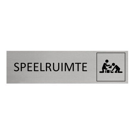 Aluminium deurbordje Speelruimte 165 x 45 mm - per 1 stuk