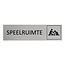 Aluminium deurbordje Speelruimte 165 x 45 mm - per 1 stuk