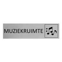 Zilver aluminium deurbordje Muziekruimte