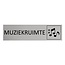 Aluminium deurbordje Muziekruimte 165 x 45 mm - per 1 stuk