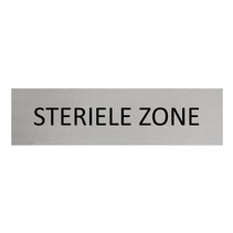 Zilver aluminium deurbordje Steriele zone