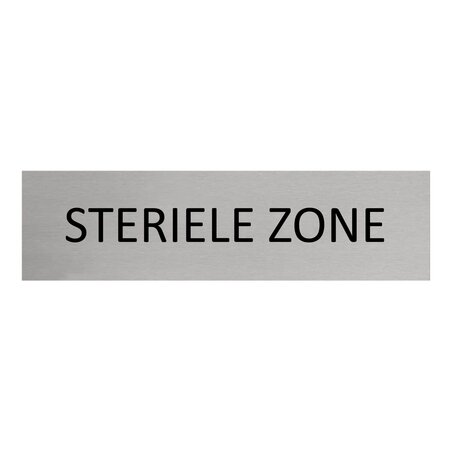 Aluminium deurbordje Steriele zone 165 x 45 mm - per 1 stuk