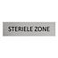 Aluminium deurbordje Steriele zone 165 x 45 mm - per 1 stuk