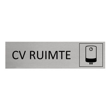 Aluminium deurbordje CV ruimte 165 x 45 mm - per 1 stuk