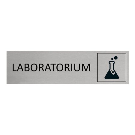 Aluminium deurbordje Laboratorium 165 x 45 mm - per 1 stuk