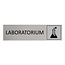 Aluminium deurbordje Laboratorium 165 x 45 mm - per 1 stuk