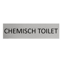 Zilver aluminium deurbordje Chemisch toilet