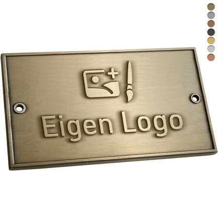 Gegoten logo plaatje 130x90mm met gaten vanaf 100 stuks