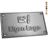 Gegoten logo plaatje 130x90mm met gaten vanaf 50 stuks