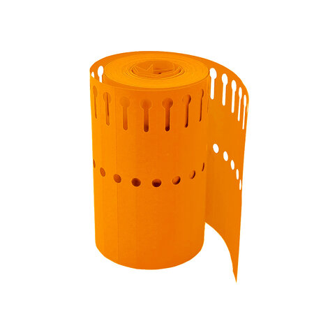 CombiCraft Sleufetiketten PVC op rol 120x13mm beschrijfbaar oranje - per 1000 etiketten