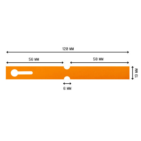 CombiCraft Sleufetiketten PVC op rol 120x13mm beschrijfbaar oranje - per 1000 etiketten