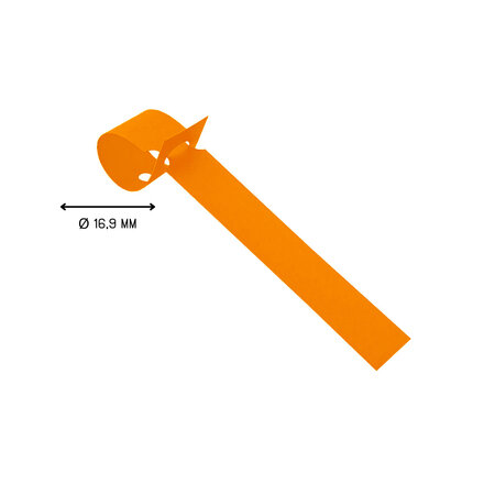 CombiCraft Sleufetiketten PVC op rol 120x13mm beschrijfbaar oranje - per 1000 etiketten