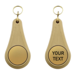 CombiCraft Hotel sleutelhanger Wellness van kunststof in lichtbruin, blanco of met gravering - per 1 stuk