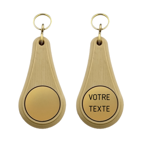 CombiCraft Hotel sleutelhanger Wellness van kunststof in lichtbruin, blanco of met gravering - per 1 stuk