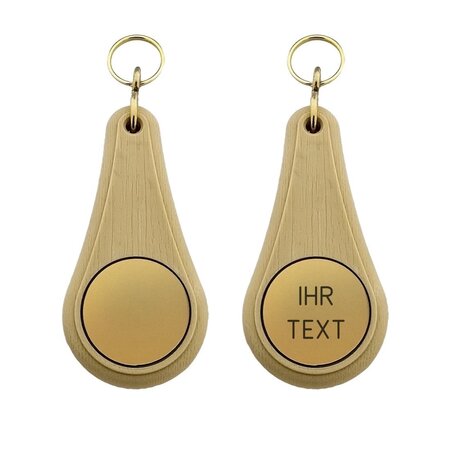 CombiCraft Hotel sleutelhanger Wellness van kunststof in lichtbruin, blanco of met gravering - per 1 stuk