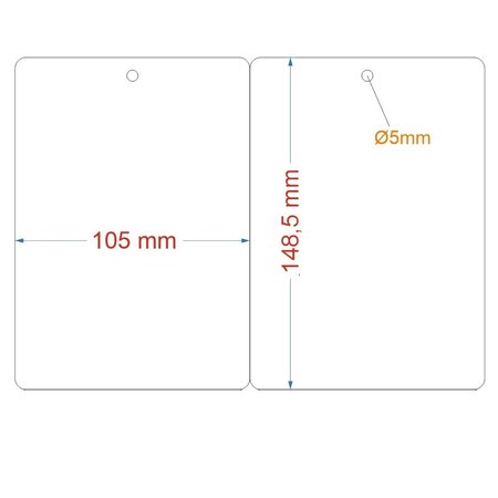 Blanco hangetiketten 105x148,5mm voor laserprinters wit - per 400 etiketten