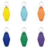 Blanco Hunter hotel sleutelhanger van kunststof met Amerikaanse motel look in 12 verschillende kleuren in 88x45mm
