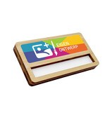 CombiCraft Bamboe naambadge met venster 72x38mm eigen ontwerp - per stuk