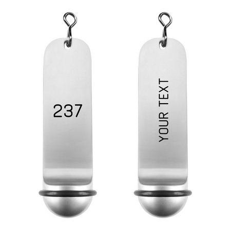 CombiCraft Metalen hotel sleutelhanger Classico 29x108mm met gravering zilverkleurig  - per stuk