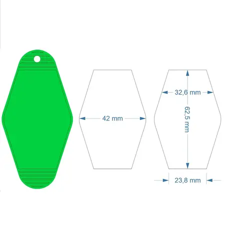 CombiCraft Hotel sleutelhanger Hunter met eigen ontwerp  88x45mm van kunststof - per 1 stuk