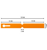 Sleufetiketten PVC op rol 120x13mm beschrijfbaar oranje - per 1000 etiketten