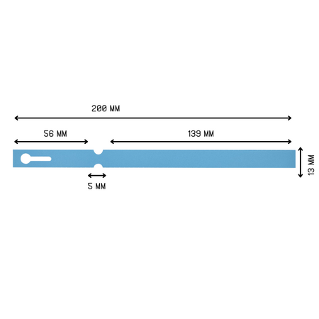 Sleufetiketten op rol 200x13mm beschrijfbaar blauw - per 1000 etiketten