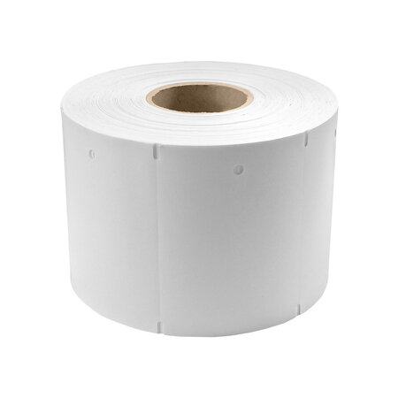 Hangetiketten op rol 75x100mm met gat wit - per 1000 etiketten