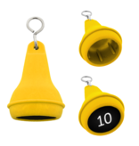 Hotel sleutelhanger Mayfair van kunststof in geel,  blanco of met gravering - per 1 stuk