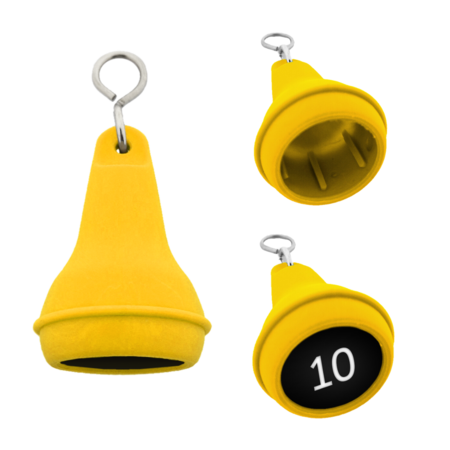 Hotel sleutelhanger Mayfair van kunststof in geel,  blanco of met gravering - per 1 stuk