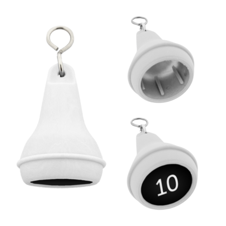 Hotel sleutelhanger Mayfair van kunststof in wit,  blanco of met gravering - per 1 stuk