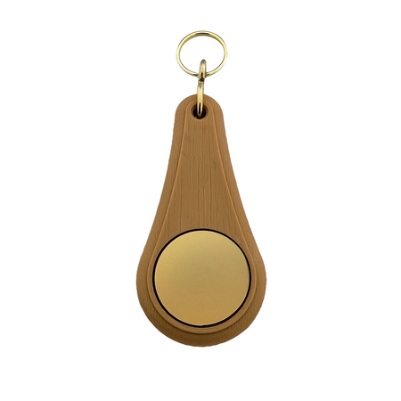 Hotel sleutelhanger Wellness van kunststof in donkerbruin, blanco of met gravering - per 1 stuk