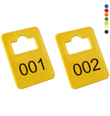 Garderobemunten Tiffany kunststof 36x50mm vaste nummering - per set
