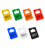 Garderobemunten Tiffany kunststof 36x50mm vaste nummering - per set