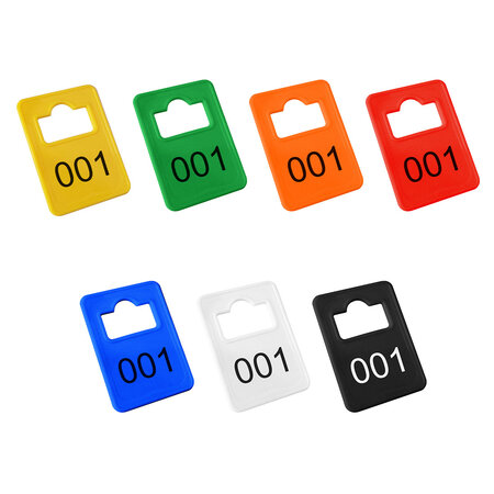 Garderobemunten Tiffany kunststof 36x50mm vaste nummering - per set