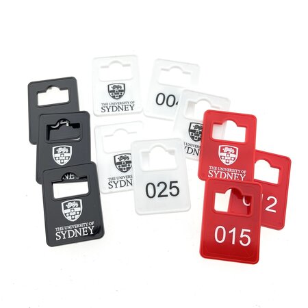 CombiCraft Garderobemunten Tiffany kunststof 36x50mm eigen nummering - per stuk