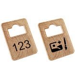 Garderobemunten Tiffany hout 36x50mm eigen nummering - per stuk