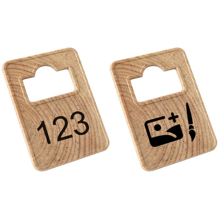 Garderobemunten Tiffany hout 36x50mm eigen nummering - per stuk