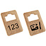 Garderobemunten Tiffany hout 36x50mm eigen nummering - per stuk