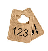 Garderobemunten Tiffany hout 36x50mm eigen nummering - per stuk