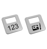 Garderobemunten Brittany aluminium 35x35mm eigen nummering zilver - per stuk
