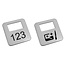 CombiCraft Garderobemunten Brittany aluminium 35x35mm eigen nummering zilver - per stuk