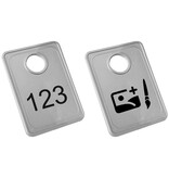 CombiCraft Garderobemunten Tiffany kunststof 36x50mm eigen nummering zilver - per stuk