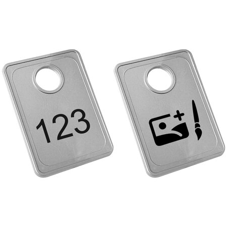 CombiCraft Garderobemunten Tiffany kunststof 36x50mm eigen nummering zilver - per stuk