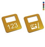 Garderobemunten Brittany aluminium 35x35mm eigen nummering - per stuk