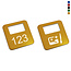 Garderobemunten Brittany aluminium 35x35mm eigen nummering - per stuk