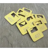 Garderobemunten Brittany aluminium 35x35mm eigen nummering - per stuk