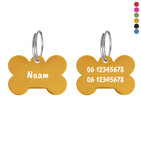 CombiCraft Hondenpenning botje middel 34x23mm met naam en tekst – per stuk