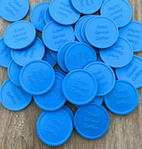 Plastic reliëfmunten Ø29mm met jouw ontwerp - per 1000 stuks