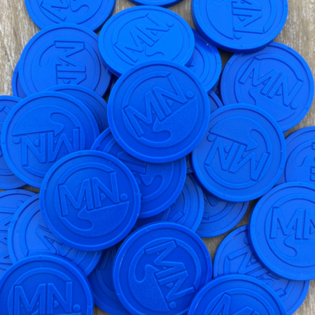 Plastic reliëfmunten Ø29mm met jouw ontwerp - per 1000 stuks