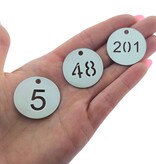 CombiCraft RVS sleutellabels Ø30 mm uitgespaard getal - per set